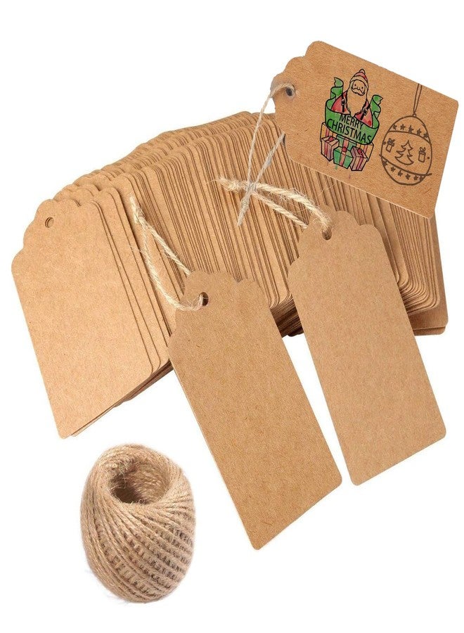 Bransio 120 PCS Gift Tags with String Attached, Christmas Name Tags for Gifts, 2*3.94" Holiday Gift Blank Tags for Presents - Image 1